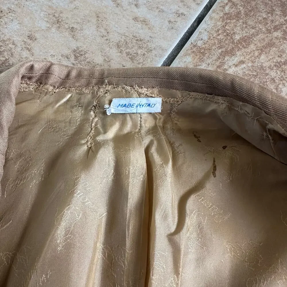 Brioni Battaglia Sports Coat Blazer 2 Button Jacket Tan Made In Italy‎